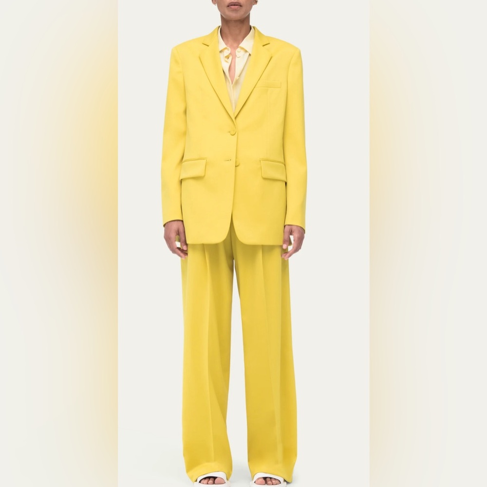 Another Tomorrow Oversized  Wool blend Blazer In Yellow  Size 40